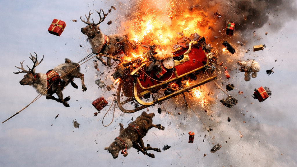 Pentagon strikes 'narco-terrorist' sleigh, reindeer off Venezuela coast