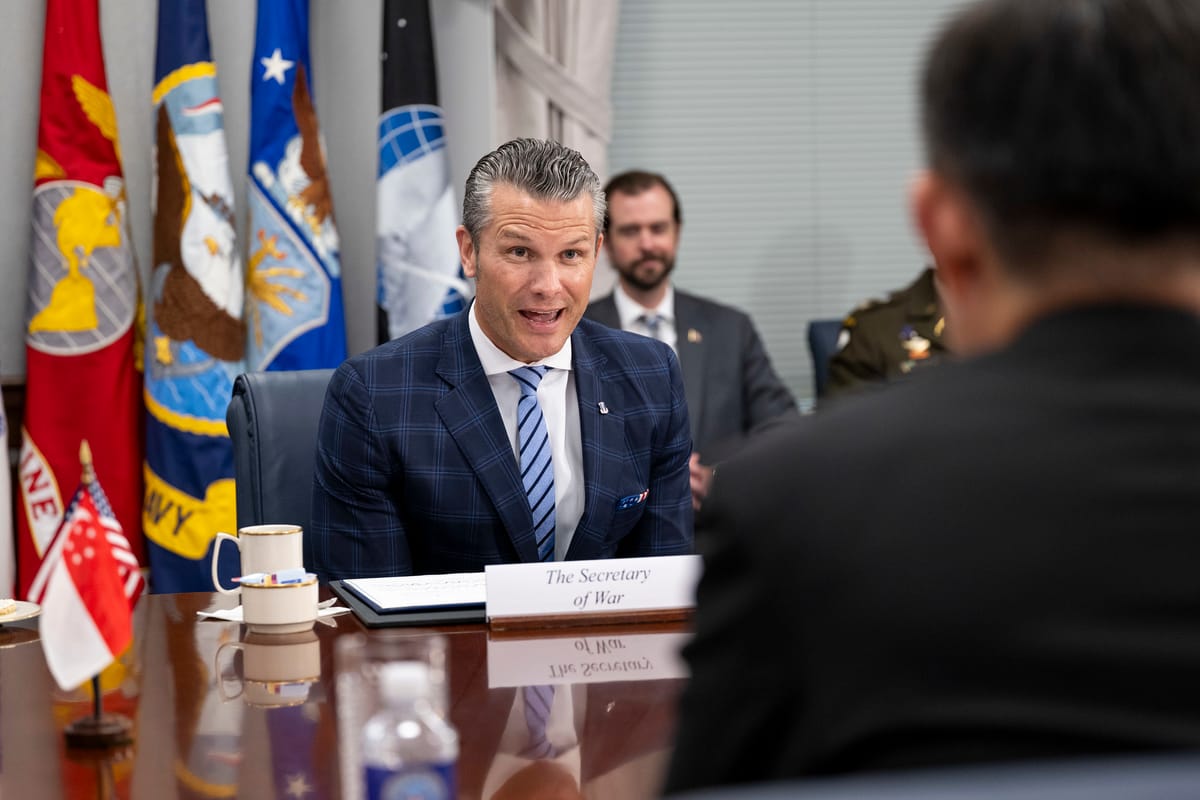 Newly renamed Secretary of War briefly feels something other than crippling insecurity