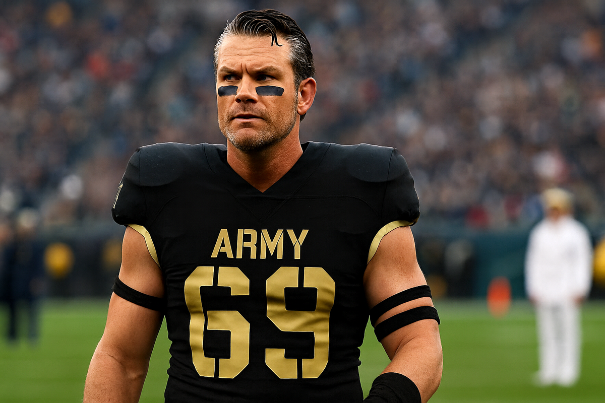 Hegseth attends Army-Navy game in full pads