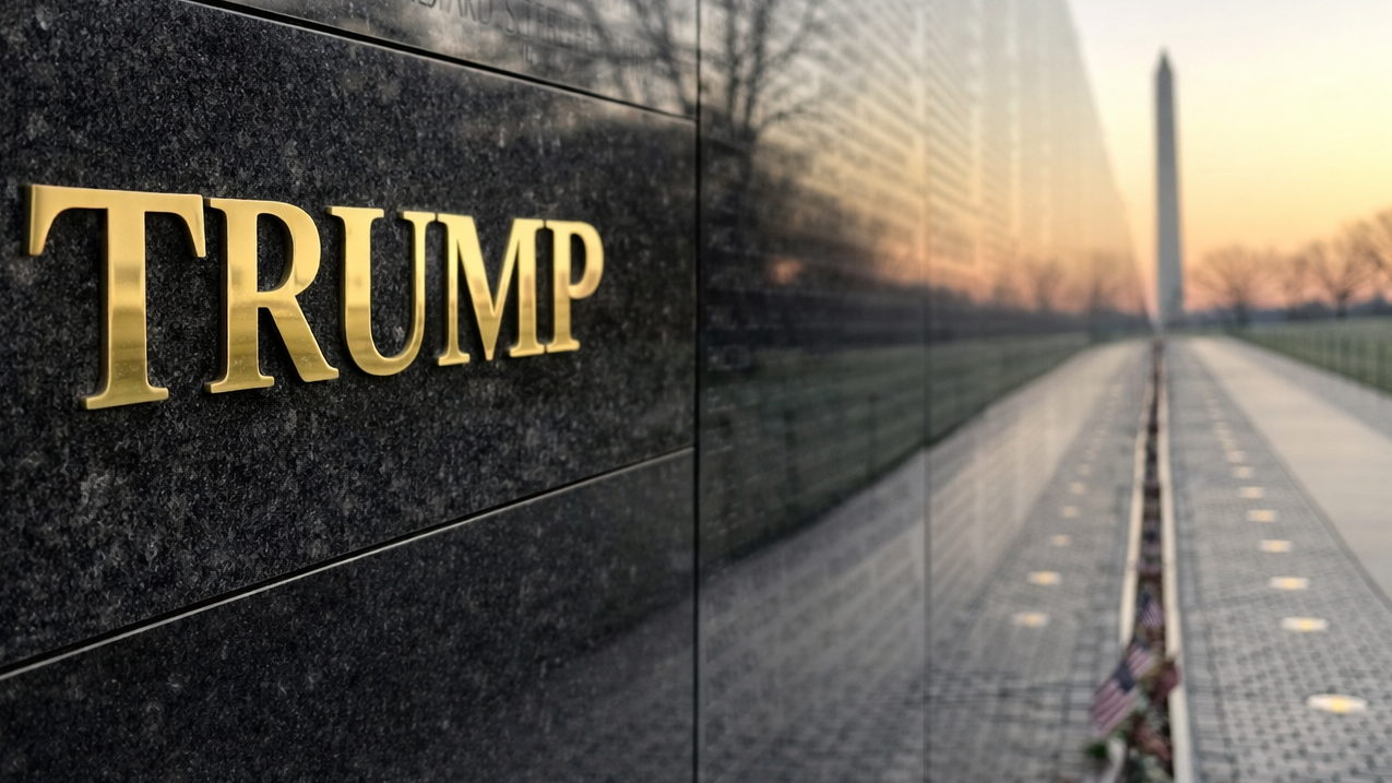 Trump adds his own name to Vietnam Memorial